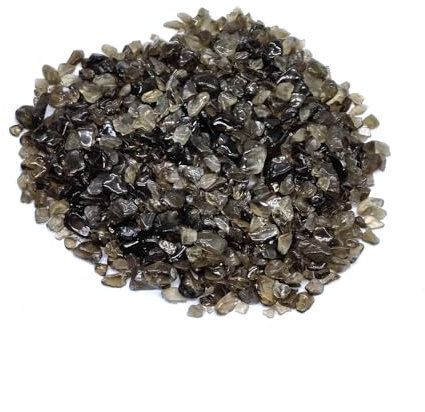 VMDEKK Smoky Quartz Chips Stones,Fish Tank Gravel and Healing Crystals Bulk,Decorative Stones for Plant Pots,Tumbled Stone Coloured Garden Stones for Plants,Crafts,Vases Filler, Aquarium Gravel 100g.