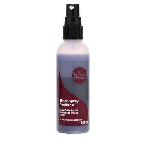 hioo Silver Spray Conditioner 100ml – Anti-Gelbstich Leave-In Spray – für blondes, graues & gesträhntes Haar – Feuchtigkeit, Glanz & Kämmbarkeit