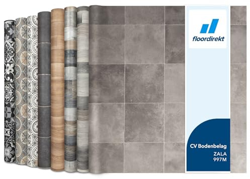 Floordirekt Atlantic Zala 997M - Suelo de vinilo para cocina y balcón, se vende por metros, efecto madera o baldosa, resistente y fácil de limpiar, 200 x 1000 cm