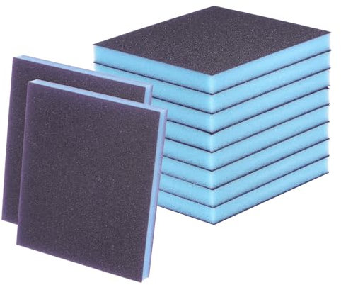 sourcing map 10pcs Sanding Sponge Blocks 400-500 Grits Hand Block, 120x100x12mm, Blue&Purple