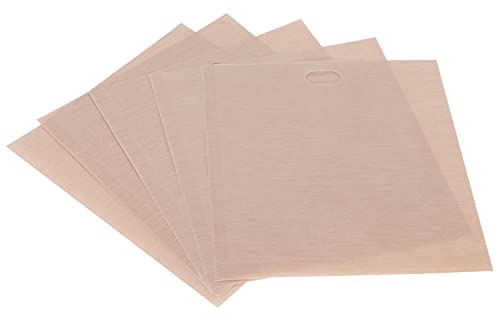 5 bolsas de tostadas antiadherentes reutilizables para resistente al calor, papel para hornear, bolsa para tostadora antiadherente, bolsas para tostadora de sándwich (17 * 19CM 5 bolsas)