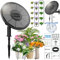 AnseTo Sistema de Riego Solar, Riegopor Goteo Programador para Jardines, Balcones, Riego Automatico Macetas, con Control de Nivel de Agua, Bateria 2200 mAh