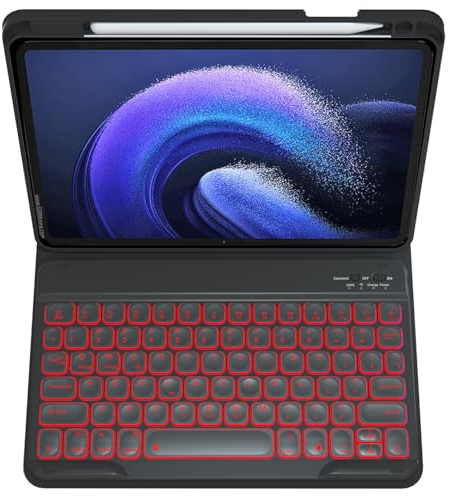 SCIMIN - Funda inteligente con teclado retroiluminado para Xiaomi Pad 5 / Xiaomi Pad 5 Pro (11 pulgadas)