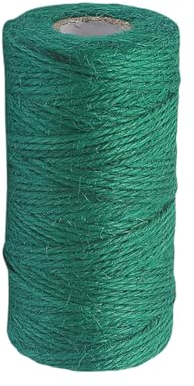 100 m Juteschnur für Bastelarbeiten, Gartenschnur, Geschenkverpackung, Bindfaden, Floristikseil, Wandbehang, Blumenarrangement, Grün