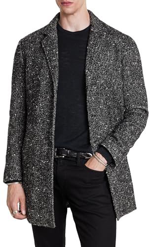 John Varvatos Herren Templeton Top Coat Ebony, ebenholz, 58