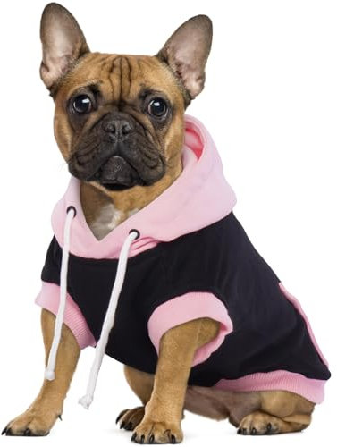 Hjumarayan Hoody Hund - Hunde Hoodie Kleine Hunde Ärmellose Hoodie Hund Farbblock Hundesweatshirt Baumwoll Hundepullover Hoodie Hunde Kapuzenpullover für Frühling, Herbst und Winter (Rosa M)