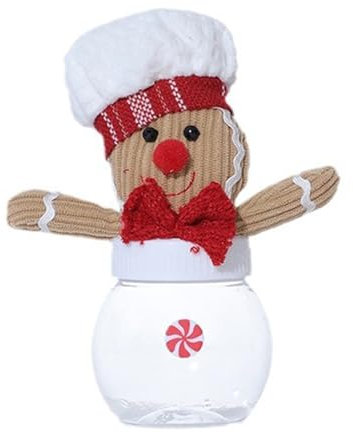 Shienfir Barattolo di plastica per caramelle di Natale Barattoli di pan di zenzero carino scatola dei cartoni animati trattare riutilizzabile decorazione natalizia per biscotti Goody bianco