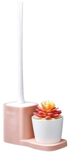 Escobilla de Baño Cepillo For Inodoro con Carrito De Almacenamiento For Limpieza De Baño, Cepillo For Fregar, Sin Plantas Escobillas WC(Pink)