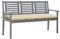 Xichuzi 3-Sitzer-Gartenbank mit Auflage 150 cm Grau Eukalyptusholz Terrassenmöbel, Wetterfeste Bank, Outdoor Bank, Parkbank, Garten Banken, Deko Bank, Gartenmöbel - 3061067