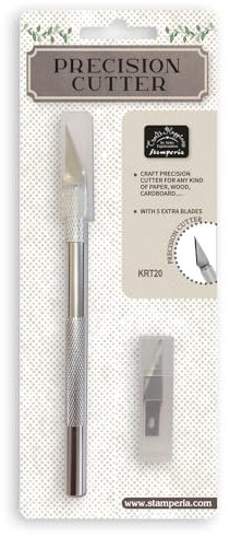 Stamperia - Precision Cutter for Scrapbooks, Albums, Card Making, Bullet Journals and More, Cuts Paper, Wood, and Cardboard, Includes 5 Extra Blades, Perfect for Hobbies and Crafts