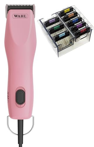 Agrarzone Edition Wahl KM2+ Hunde Schermaschine mit Aufsteckkamm-Set - Leistungsstarke Profi Tierhaarschneidemaschine für Groomer - Leise & vibrationsarm