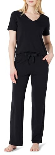 Amazon Essentials Ensemble de Nuit avec T-Shirt à Manches Courtes et Pantalon en Doux Mélange de Coton et de Modal Femme