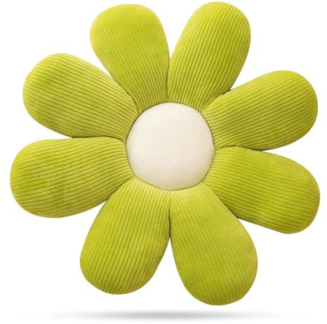 Comforso Cojín con forma de margaritas de 38 x 38 cm, suave, color blanco, cojín estético para dormitorio, hogar, oficina, hotel