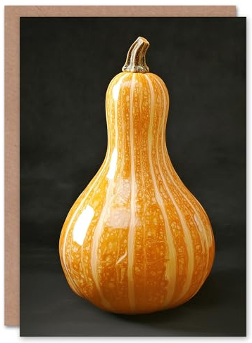 Artery8 Greeting Card Shiny Butternut Squash Pumpkin Photograph Blank For Him Or Her Art Birthday Card