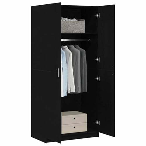vidaXL Kleiderschrank Schwarz Eichen-Optik 80 x 50,5 x 180 cm | Dieser Kleiderschrank hat richtig viel Platz für deine Sachen, Er ist aus hochwertigem Holzwerkstoff gefertigt,