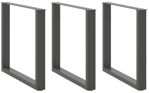 WSJHUHK Meubles, accessoires de table, pieds de table, pieds de table basse en forme de U, 3 pièces, anthracite, 90 x (72–73) cm en acier