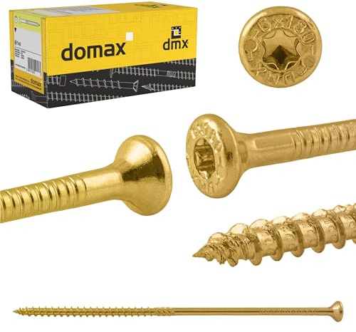 DMX Holzschrauben Torx 10x140 - Spanplattenschrauben - Schrauben 50er Set | Senkkopfschrauben - Konstruktionsschrauben - Schrauben Set - Terrassenschrauben - Torx Set - Holzbauschrauben - Wood Screws