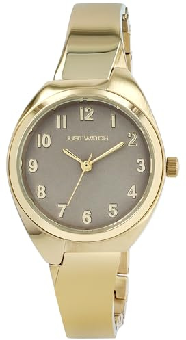 Just Watch Damenuhr Maja mit Edelstahlband, Gliederarmband mit Halbspange, goldfarben/Braun