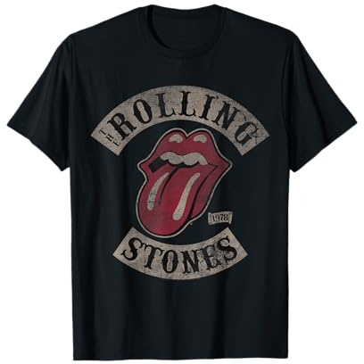 Offizielles The Rolling Stones Vintage Tour 1978 Schwarz T-Shirt