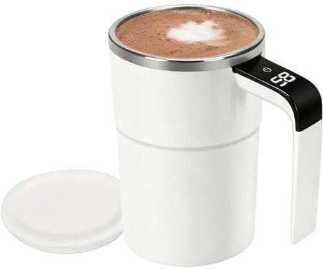 Siuwddee Self Stirring Coffee Mug,380ml Automatic Mixing Novelty - Rechargeable Stirring Mug with Lid | for Women Men Home Kitchen Bar Birthday Christmas