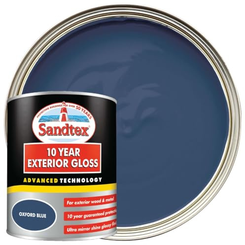 DRW Oxford Blue 10 Year Gloss Multi Surface Paint 750ml | Interior and Exterior Wood Metal and PVC Paint | High Shine Durable Gloss Finish