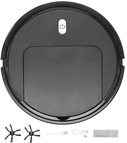 Ejoyous Intelligente Kehrmaschine, Automatischer Staubsauger mit ABS-Gehäuse, Kehrmopp-Staubsauger, 25 X 25 X 6 cm, 90 Min. Laufzeit, USB-Aufladung, für Hartböden, Heimbüro, Wohnung (Black)