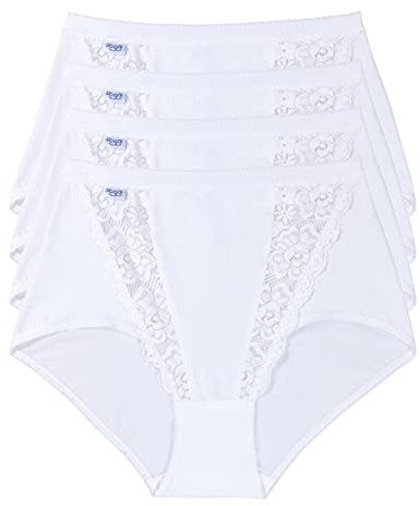 sloggi Damen Chic Maxi 4P Slip, White, 46