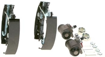 Bosch KS027 Kit Super Pro - Rear drum brake kit - 1 pre-assembled set, 2 wheel brake cylinders, 4 brake shoes