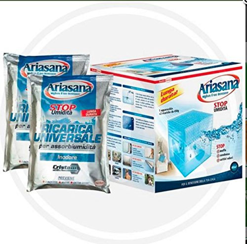 Ariasana, Ricarica universale per assorbiumidita, Confezione 6 scatole con 5 pezzi da 450gr