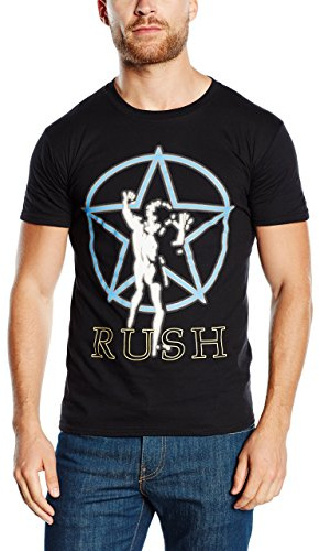 Rush Starman Logo Glow Black Cotton Crew Neck Short-Sleeved T-Shirt L