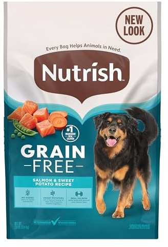 Nutrish Grain Free Dry Dog Food, Salmon & Sweet Potato Recipe, 23 lb. Bag (Rachael Ray)