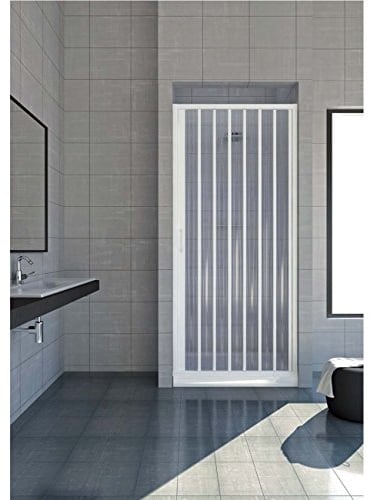 ROLLPLAST Duschkabine PVC, einseitig, seitliche Öffnung, 120/130 cm, Weiß