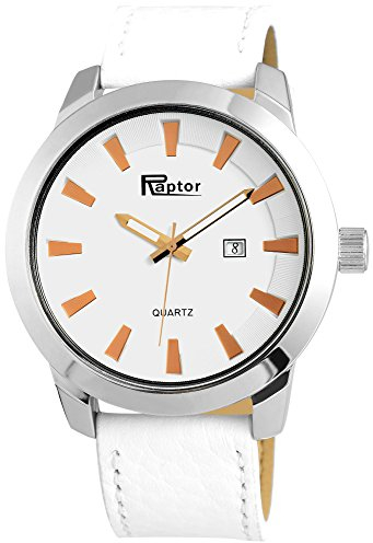 Raptor Herren-Uhr Oberseite Echtleder Armbanduhr Datum Quarz Analog RA20080