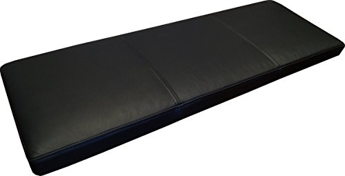 Quattro Meble Schwarz Echtleder Bankauflage Sitzkissen Lederkissen Sitzpolster Bank Auflage doppelt genähtes Echt Leder Kissen Sitzauflage (50 x 90 cm)