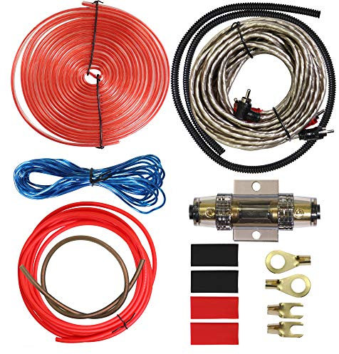 Welugnal Car Amplifier Wiring Kit - 8 Gauge Complete Amp Kit Amplifier Installation Wiring Wire Kit,Includes Power, Ground, Remote Cable, RCA Cable,Speaker Wire, Split Loom Tubing and Fuse Holder