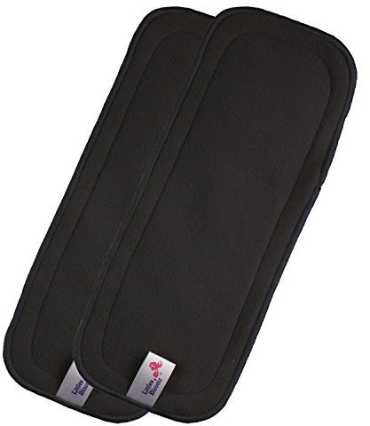 Littles & Bloomz, Reusable Cloth Nappy Inserts Booster, Charcoal, Pack of 2