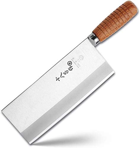 SHI BA ZI ZUO 8-Zoll-Küchenmesser, professionelles Kochmesser, Edelstahl-Gemüsemesser, sichere Antihaft-Klinge mit rutschfestem Holzgriff