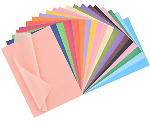 WEKEEP Seidenpapier 300 Blatt A4 bunt 20 Farben, 16 g/m Transparentpapier bunt, buntes Papier A4, Papierblumen, Tischdekoration, die in Geschenktüten gefüllt wird.