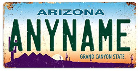 Personalised American Number Plates - Custom Arizona – Sticky Pads | Printed Metal Wall Sign Plaque Printed Metal Wall Sign Plaque Show Plate