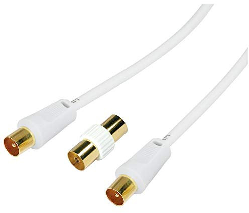 Jafsal Online TV Aerial Coaxial Male to Male Cable- Satellite Cable RF TV Antenna Lead With Female Coupler Gold Plated Connector Compatible With – TV VCR DVD – 30m White
