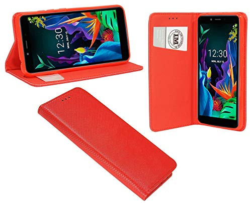 cofi1453® Buch Tasche Smart kompatibel mit LG K20 (2019) Handy Hülle Etui Brieftasche Schutzhülle mit Standfunktion, Kartenfach Rot