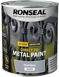 Ronseal Direct to Metal Paint Steel Grey Gloss 750ml