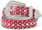 LEACOOLKEY Strass Gürtel für Damen Männer für Jeans,Western Cowgirl Nieten Punk PU Ledergürtel,Damen Strass Gürtel(M:Passgröße 86cm-96cm = 115cm Gesamtlänge,D-Rot)