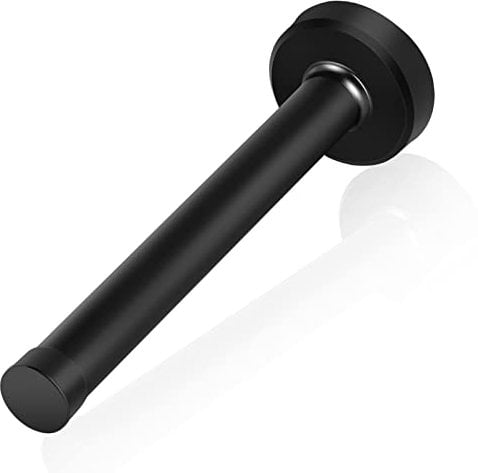 Door Stops, Wall Mounted Door Stopper Black 6 Inch Extra Long Doorstop with Rubber Bumper Buffer, Brushed Stainless Steel, External Heavy Duty Modern Door Stop for Skirting