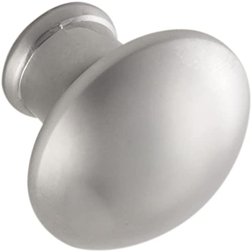 OBF 08 6604 30 Grimme Djerba Basic Schubladenknopf ø 30 mm, Möbelknauf, rund abgeflacht Tiefe 27 mm Möbelknopf Zinkdruckguss verchromt matt, Silber