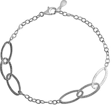 Celesta Silber Damen Armband 925/- Sterling Silber 20cm strukturiert Silbergrau 352260061R