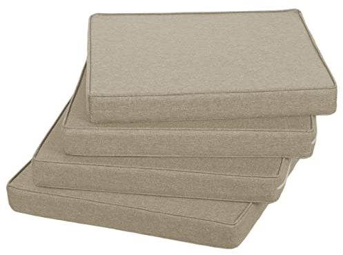 Gutekissen® Stuhlkissen Polsterauflage Auflage für Stühle/Bänke für Haus und Garten Sitzauflage Gartenkissen Sitzkissen viele Farben FK5 (45x45, Creme, 4)