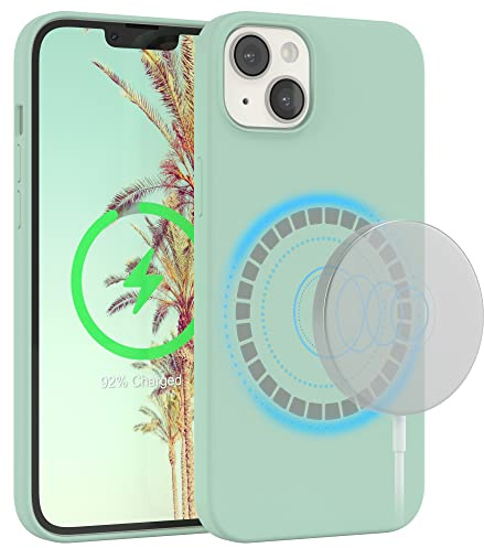 EAZY CASE - Silikonhülle kompatibel mit iPhone 14 Plus Hülle mit Qi Charging Silikon Case weich stoßfeste Handyhülle Schutzhülle Kameraschutz Dünn Schutz Cover TPU Bumper in Mint Grün