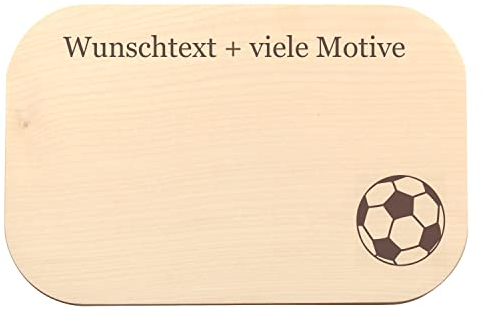 Fußballer Brettchen - personalisiert mit Name, Spruch + Motiv - Fußball Geschenke für Jungs, Mädchen, Männer und Frauen - Frühstücksbrettchen mit Gravur von Geschenkissimo