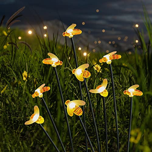 ACAREY Solarlampen Für Außen Garten, 4 Stück Garten Solarleuchten glühwürmchen Leuchte 20 Biene Deko Figure Draußen LED Solarleuchten Gartenbeleuchtung Für Garten, Balkon, Wasserdicht IP65 (4 Stück)